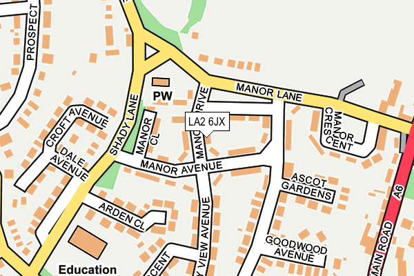LA2 6JX map - OS OpenMap – Local (Ordnance Survey)