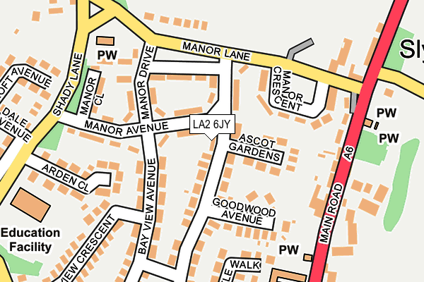 LA2 6JY map - OS OpenMap – Local (Ordnance Survey)