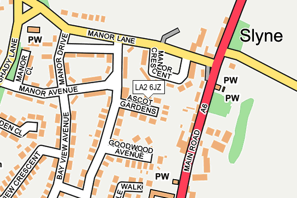 LA2 6JZ map - OS OpenMap – Local (Ordnance Survey)