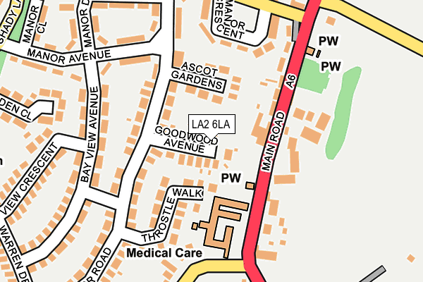 LA2 6LA map - OS OpenMap – Local (Ordnance Survey)