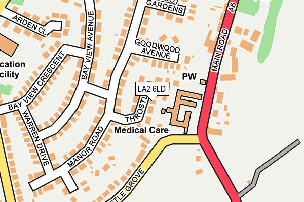 LA2 6LD map - OS OpenMap – Local (Ordnance Survey)