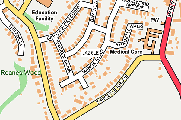 LA2 6LE map - OS OpenMap – Local (Ordnance Survey)