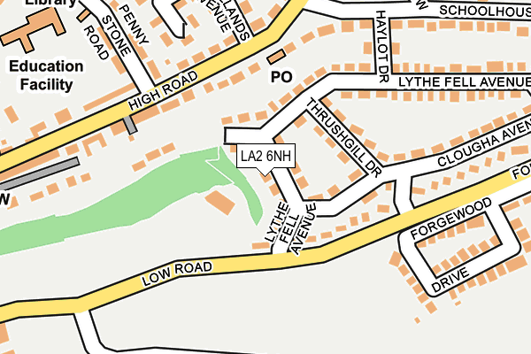 LA2 6NH map - OS OpenMap – Local (Ordnance Survey)
