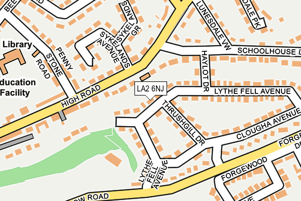 LA2 6NJ map - OS OpenMap – Local (Ordnance Survey)