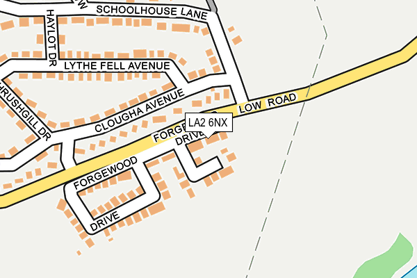 LA2 6NX map - OS OpenMap – Local (Ordnance Survey)