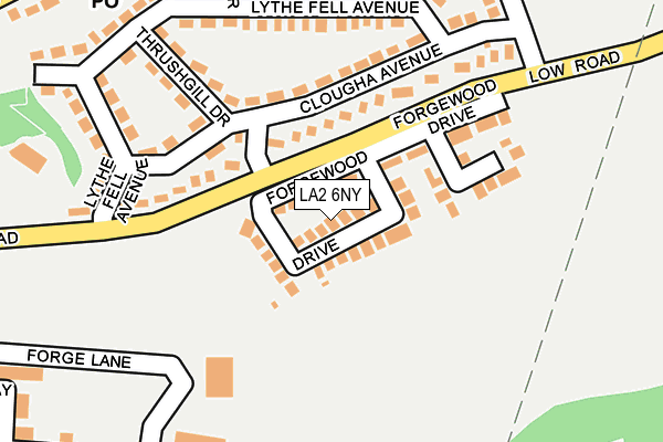 LA2 6NY map - OS OpenMap – Local (Ordnance Survey)