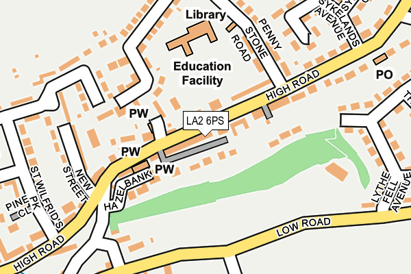 LA2 6PS map - OS OpenMap – Local (Ordnance Survey)