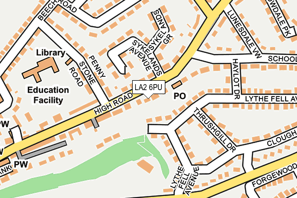 LA2 6PU map - OS OpenMap – Local (Ordnance Survey)