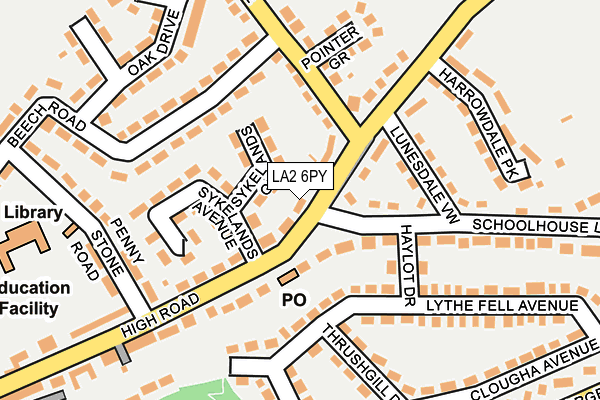 LA2 6PY map - OS OpenMap – Local (Ordnance Survey)