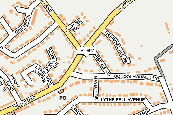 LA2 6PZ map - OS OpenMap – Local (Ordnance Survey)