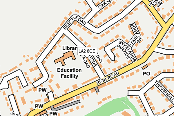 LA2 6QE map - OS OpenMap – Local (Ordnance Survey)