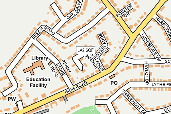 LA2 6QF map - OS OpenMap – Local (Ordnance Survey)