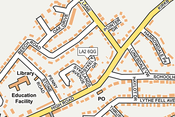 LA2 6QG map - OS OpenMap – Local (Ordnance Survey)