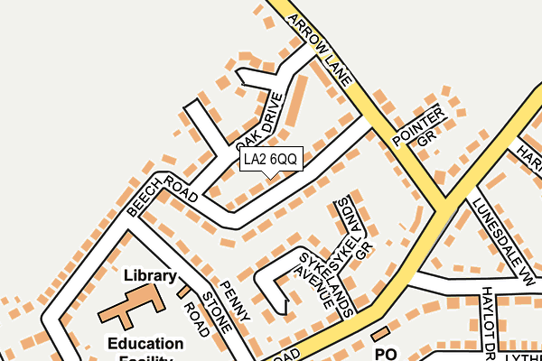 LA2 6QQ map - OS OpenMap – Local (Ordnance Survey)