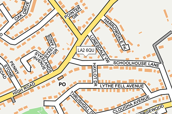 LA2 6QU map - OS OpenMap – Local (Ordnance Survey)