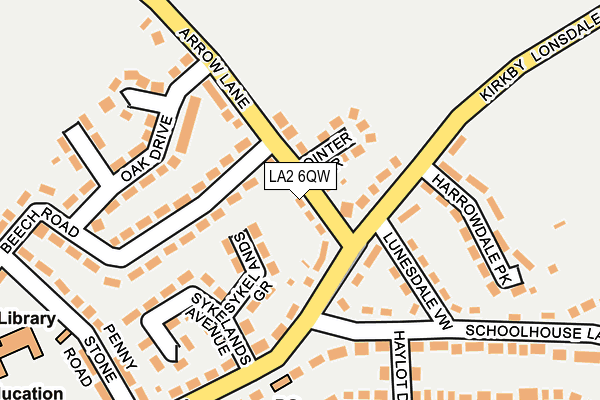 LA2 6QW map - OS OpenMap – Local (Ordnance Survey)
