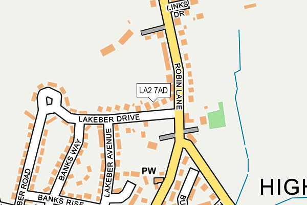 LA2 7AD map - OS OpenMap – Local (Ordnance Survey)