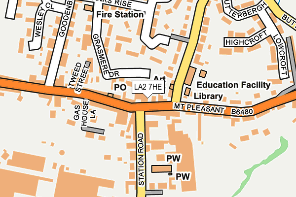 LA2 7HE map - OS OpenMap – Local (Ordnance Survey)