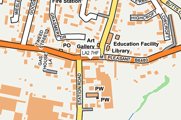 LA2 7HF map - OS OpenMap – Local (Ordnance Survey)