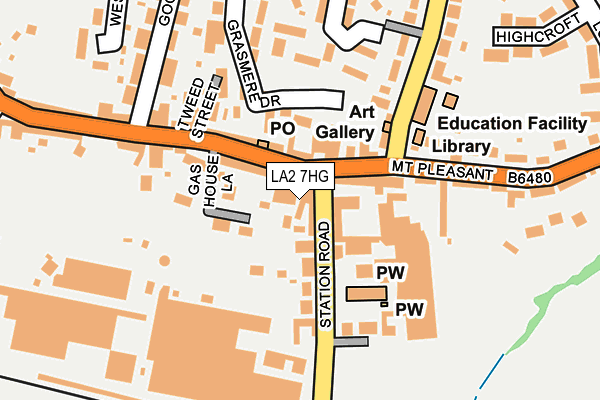 LA2 7HG map - OS OpenMap – Local (Ordnance Survey)