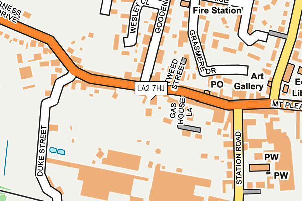 LA2 7HJ map - OS OpenMap – Local (Ordnance Survey)