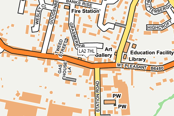 LA2 7HL map - OS OpenMap – Local (Ordnance Survey)