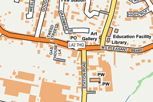 LA2 7HQ map - OS OpenMap – Local (Ordnance Survey)