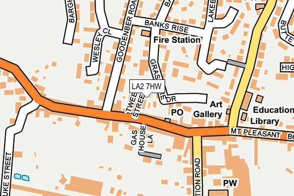 LA2 7HW map - OS OpenMap – Local (Ordnance Survey)