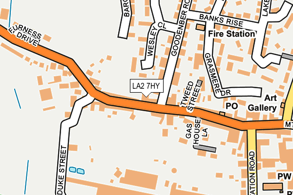 LA2 7HY map - OS OpenMap – Local (Ordnance Survey)