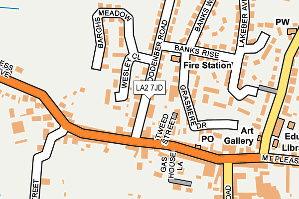LA2 7JD map - OS OpenMap – Local (Ordnance Survey)