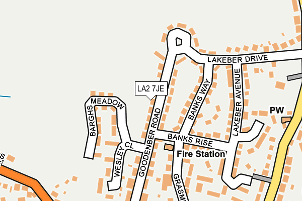 LA2 7JE map - OS OpenMap – Local (Ordnance Survey)
