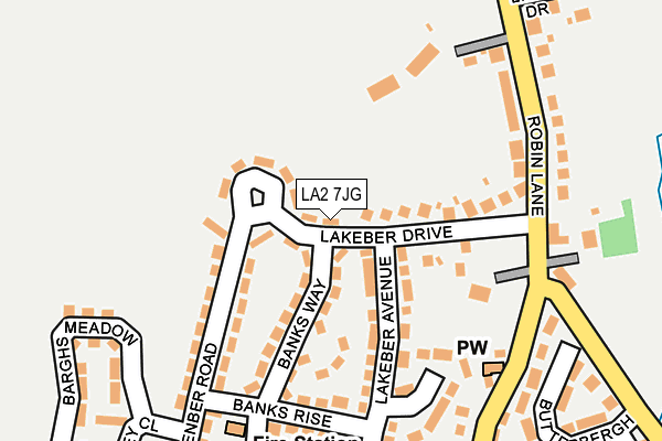 LA2 7JG map - OS OpenMap – Local (Ordnance Survey)