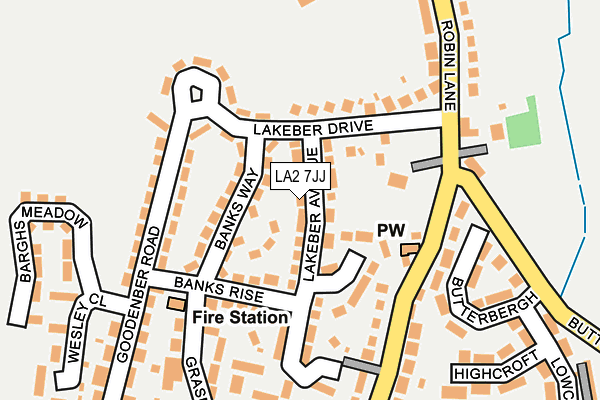LA2 7JJ map - OS OpenMap – Local (Ordnance Survey)