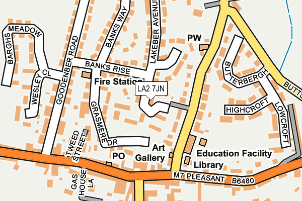 LA2 7JN map - OS OpenMap – Local (Ordnance Survey)
