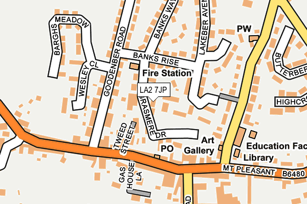 LA2 7JP map - OS OpenMap – Local (Ordnance Survey)