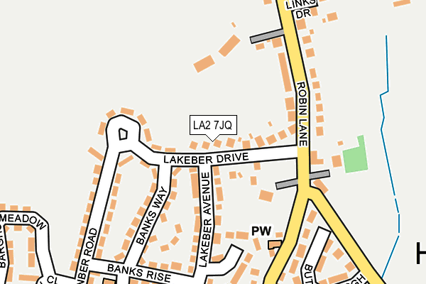 LA2 7JQ map - OS OpenMap – Local (Ordnance Survey)