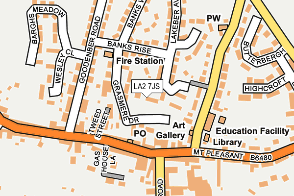 LA2 7JS map - OS OpenMap – Local (Ordnance Survey)
