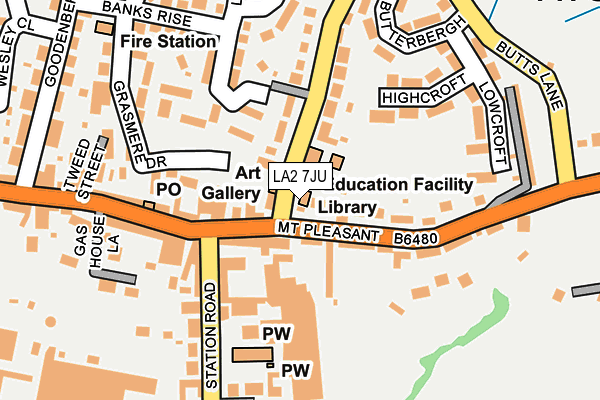 LA2 7JU map - OS OpenMap – Local (Ordnance Survey)