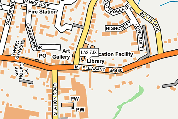 LA2 7JX map - OS OpenMap – Local (Ordnance Survey)