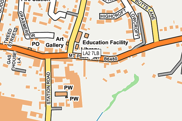 LA2 7LB map - OS OpenMap – Local (Ordnance Survey)