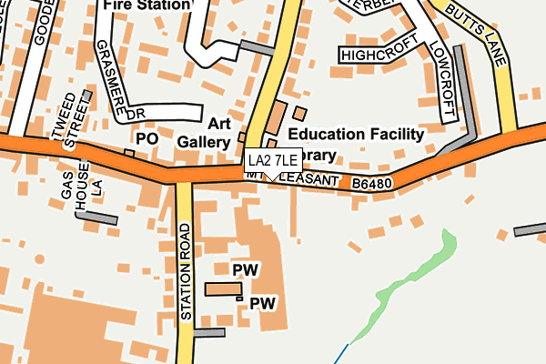 LA2 7LE map - OS OpenMap – Local (Ordnance Survey)