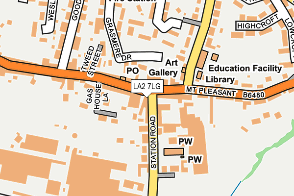 LA2 7LG map - OS OpenMap – Local (Ordnance Survey)