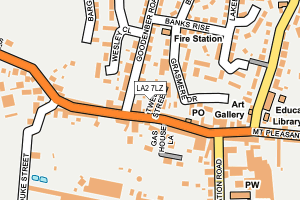 LA2 7LZ map - OS OpenMap – Local (Ordnance Survey)