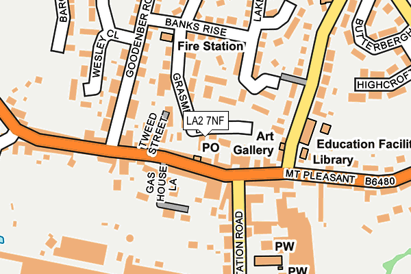 LA2 7NF map - OS OpenMap – Local (Ordnance Survey)
