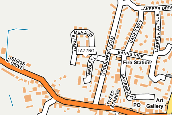 LA2 7NG map - OS OpenMap – Local (Ordnance Survey)
