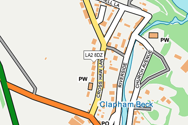 LA2 8DZ map - OS OpenMap – Local (Ordnance Survey)