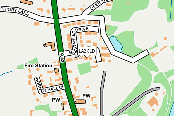LA2 8LD map - OS OpenMap – Local (Ordnance Survey)