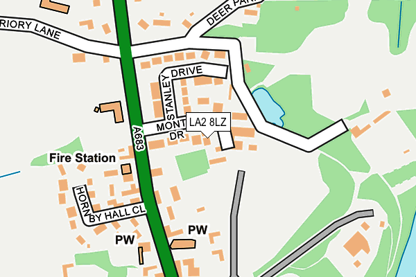 LA2 8LZ map - OS OpenMap – Local (Ordnance Survey)