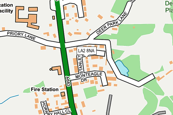 LA2 8NA map - OS OpenMap – Local (Ordnance Survey)