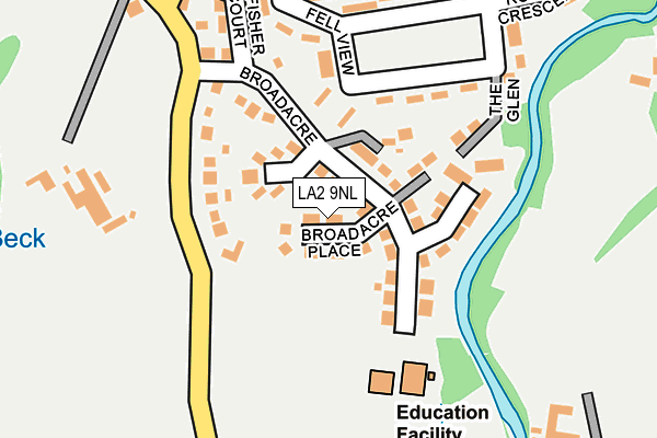 LA2 9NL map - OS OpenMap – Local (Ordnance Survey)